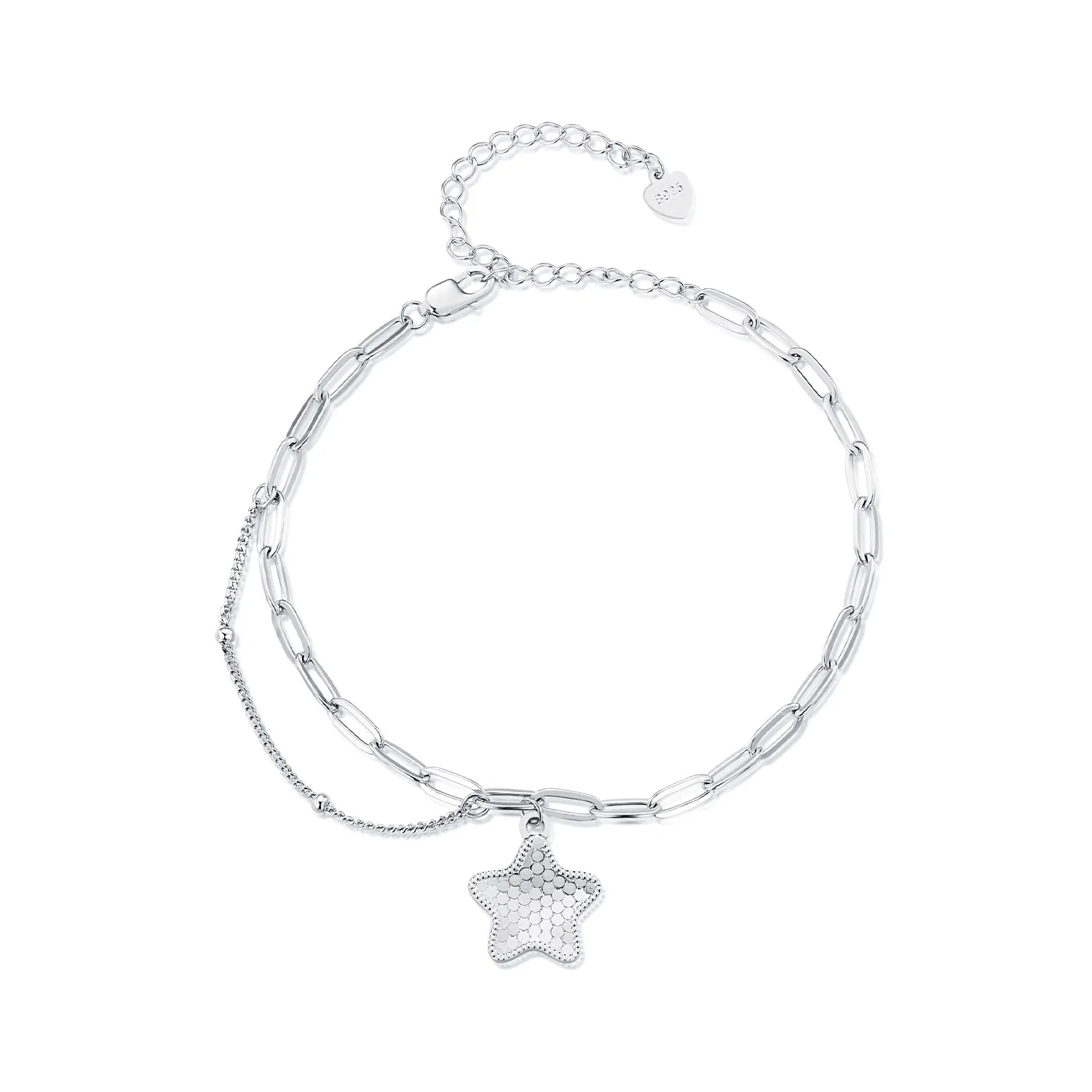 braccialetto a catena stile pandora con stella brillante bsb137