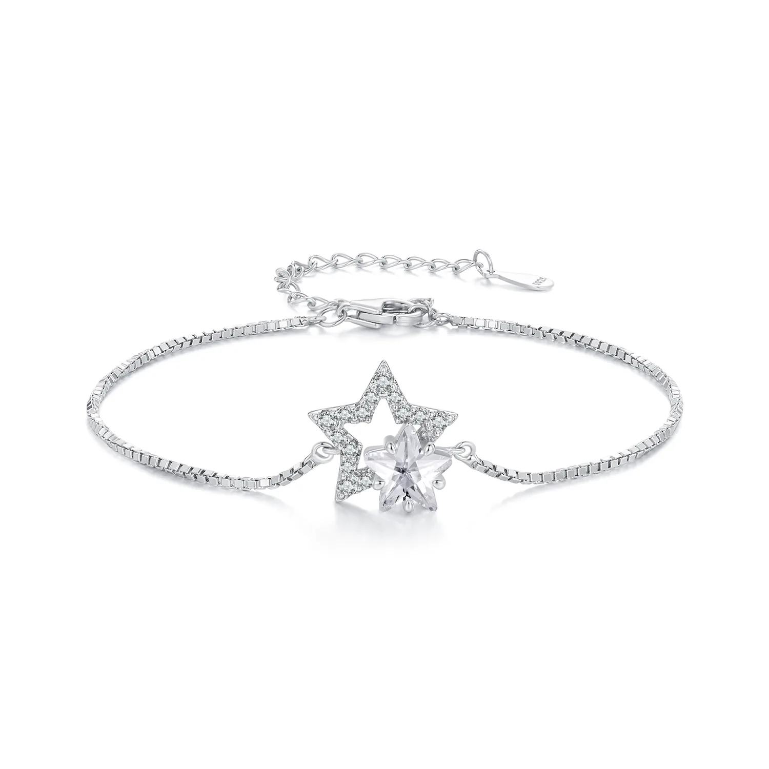 braccialetto a catena stile pandora con stella bsb143
