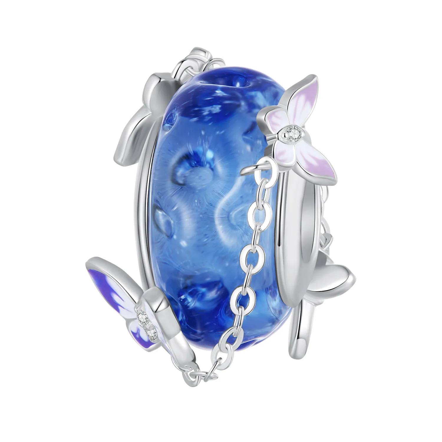 charm a farfalla con nappina in stile pandora scc2461