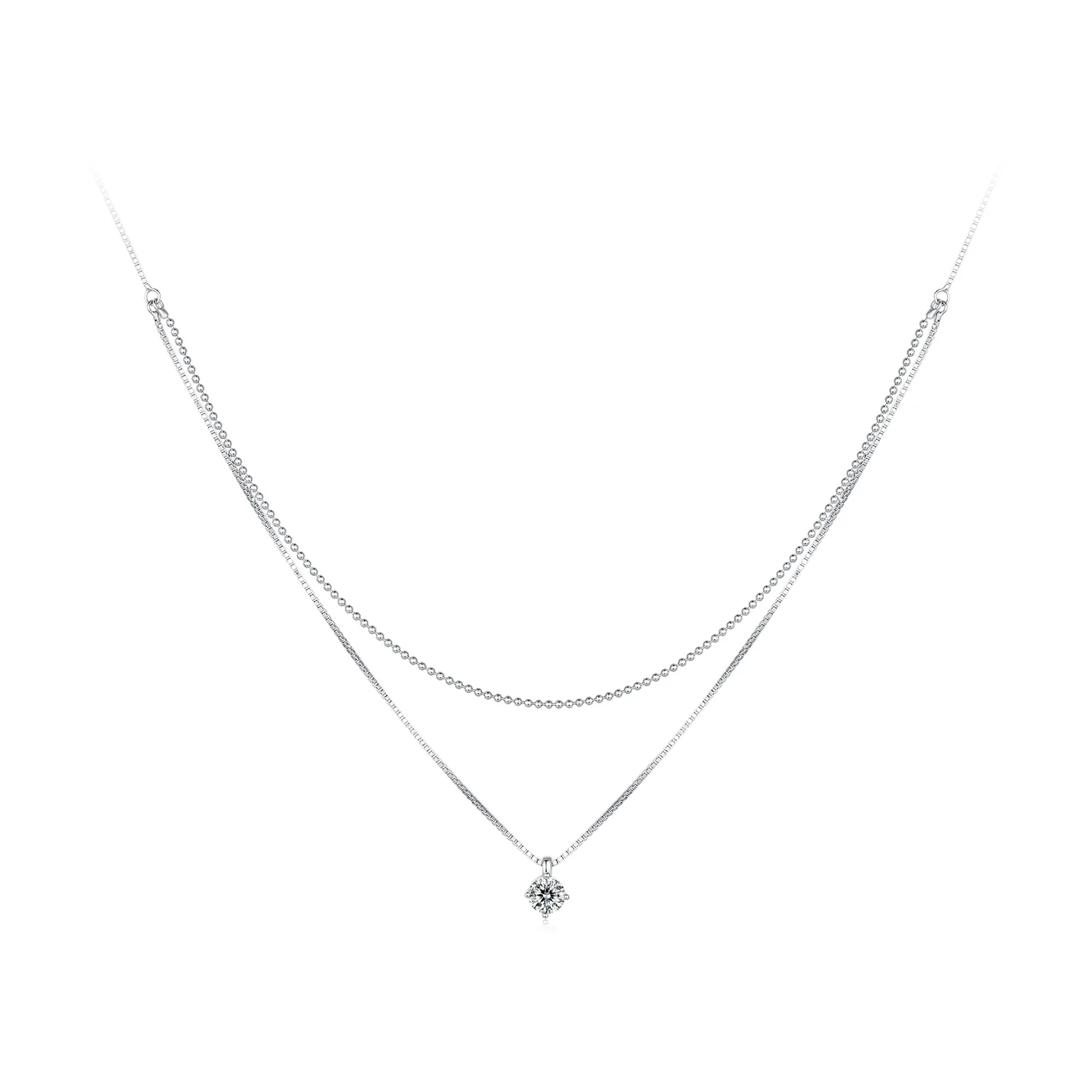 collana a doppio strato di stile pandora brillante bsn358