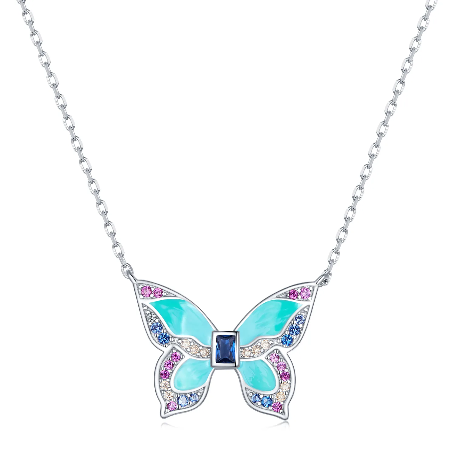 collana a farfalla in stile pandora bsn306