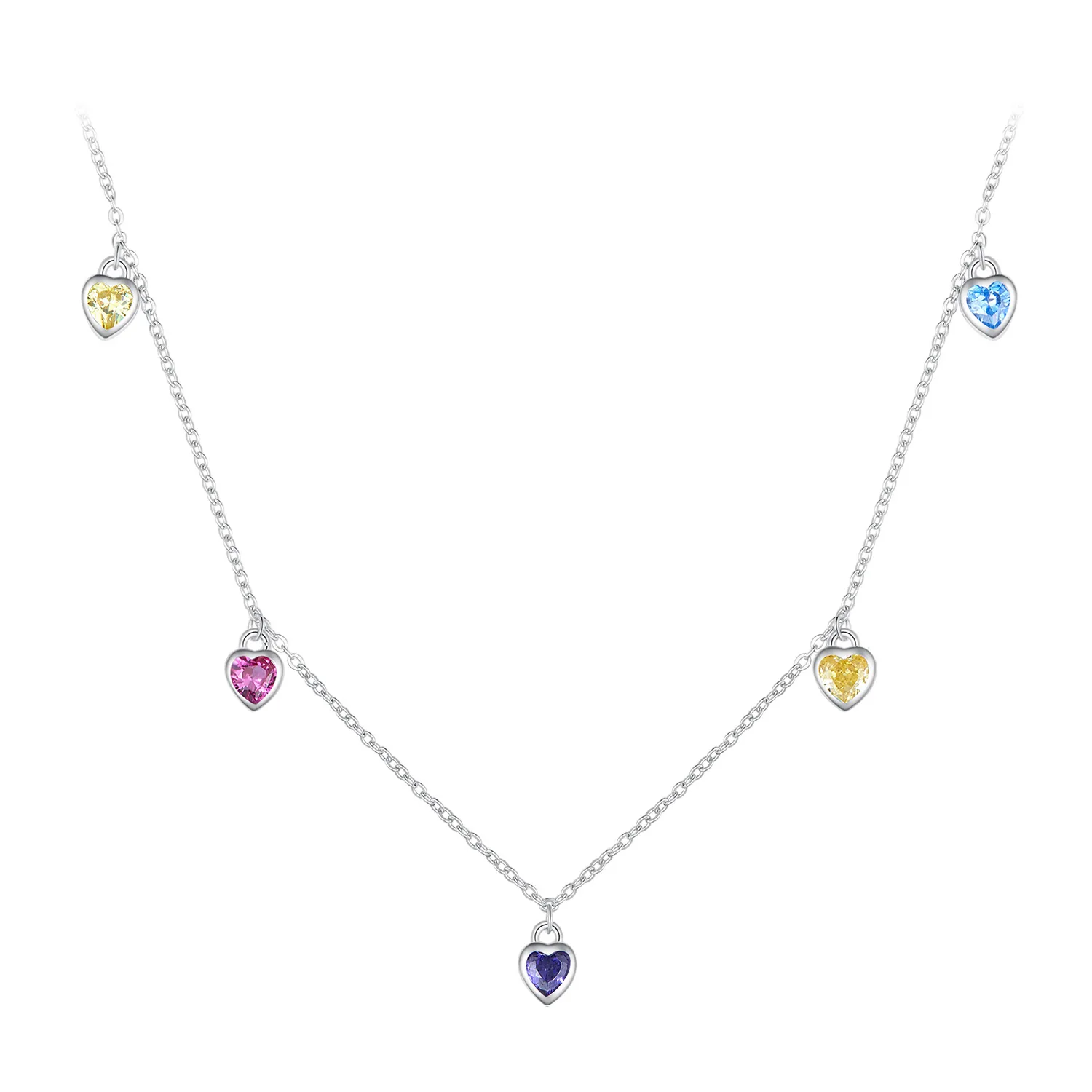 collana a forma di cuore colorata in stile pandora bsn320