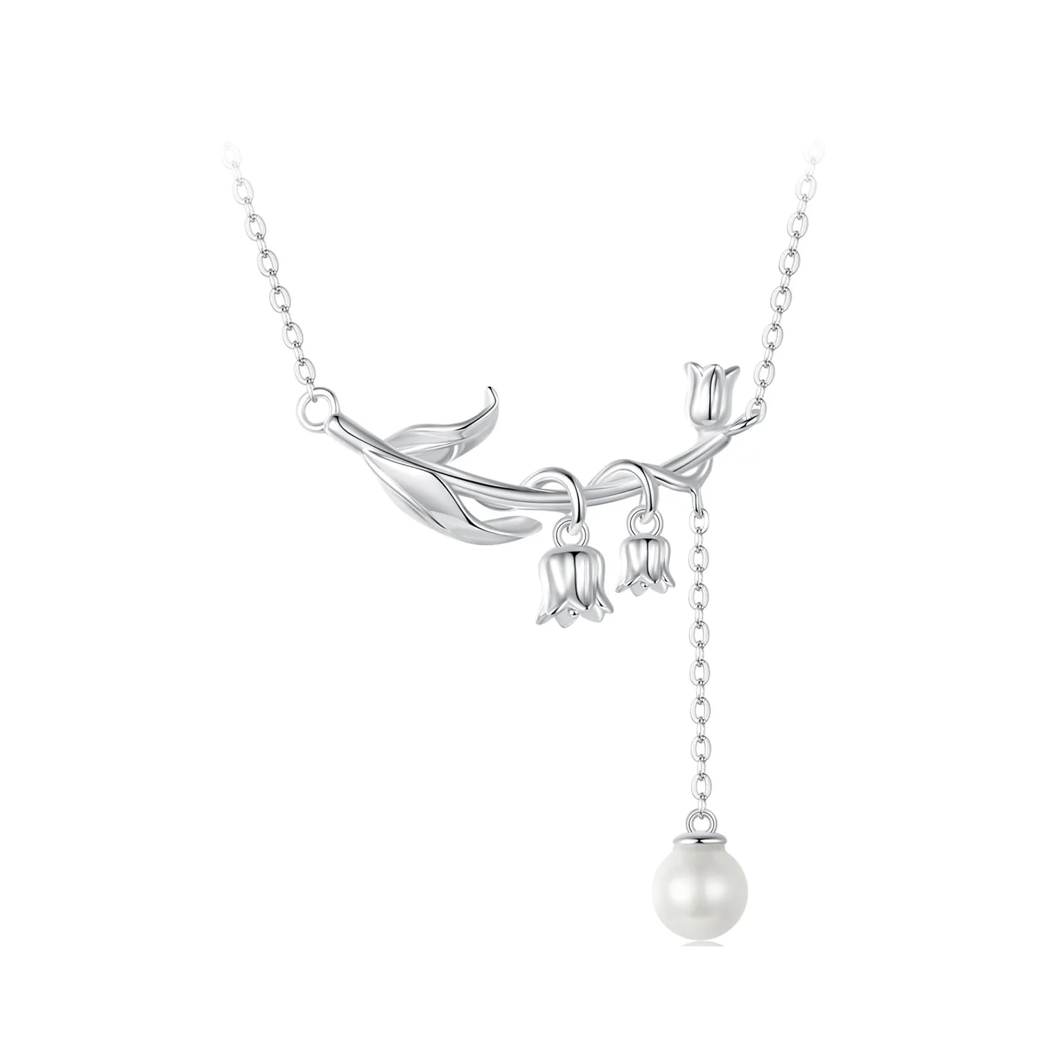 collana in stile pandora con giglio della valle bsn357