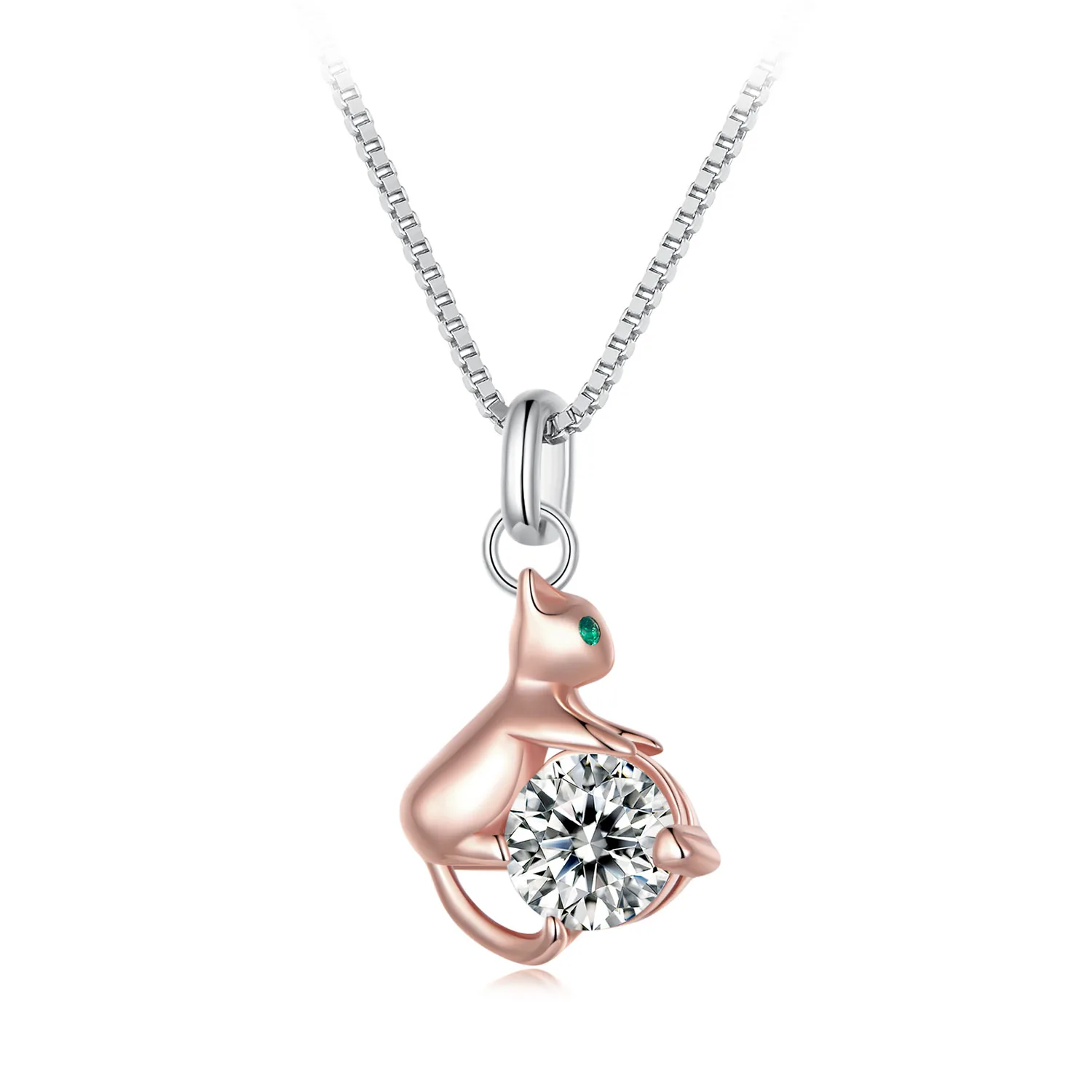 collana stile pandora con gatto bsn355