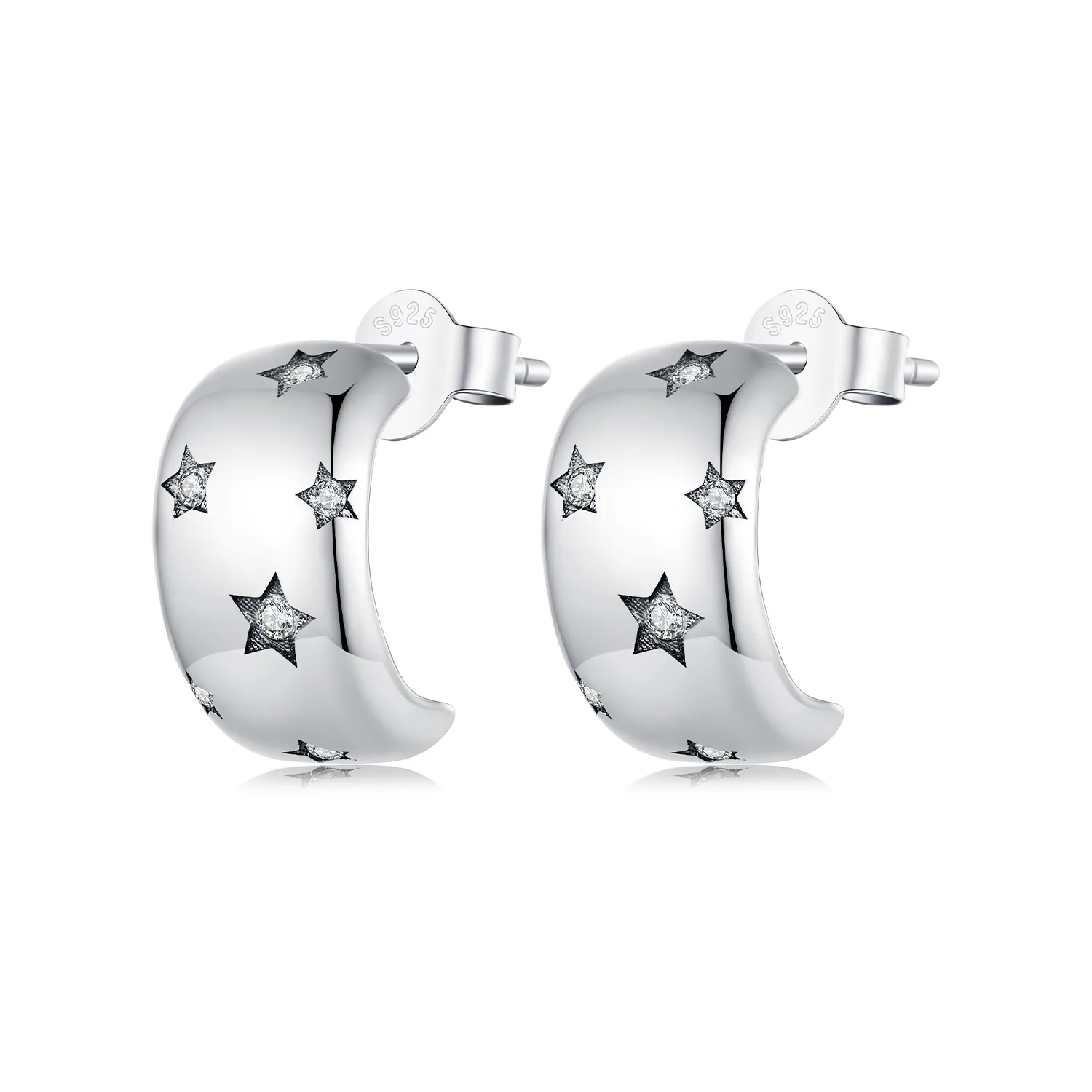 orecchini a bottone con stelle lampeggianti di stile pandora bse884