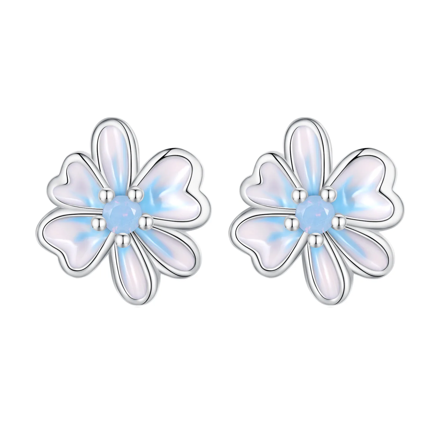 orecchini a bottone stile pandora con fiore sce1572
