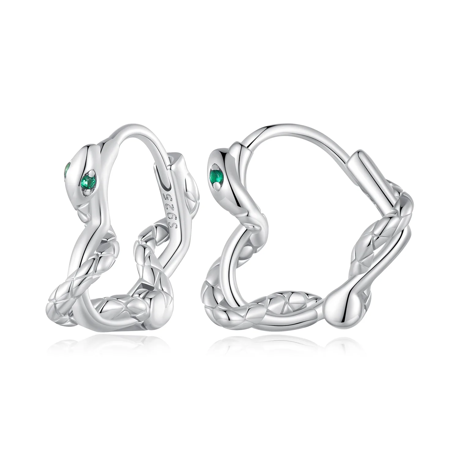 orecchini a cerchio a forma di cuore con serpente spirito nello stile di pandora bse911