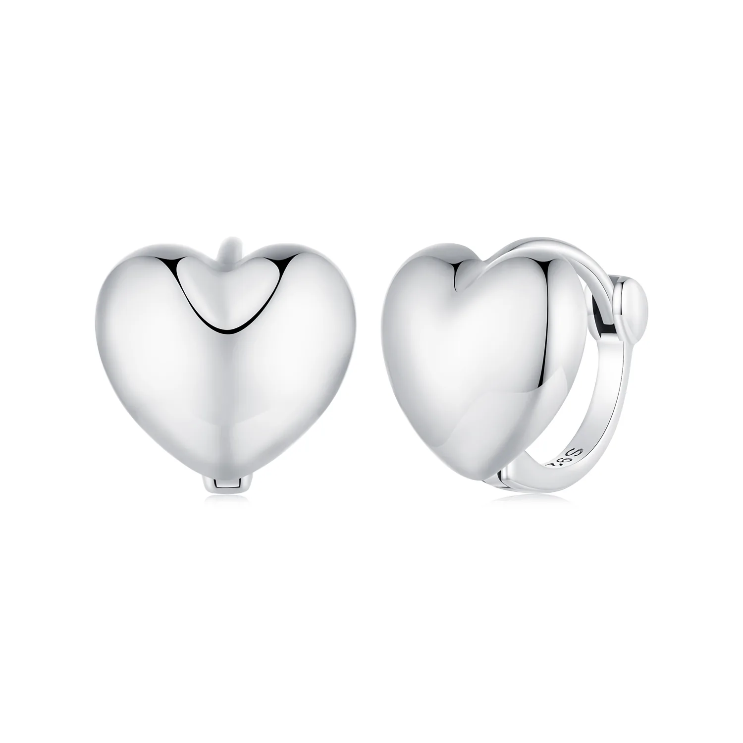 orecchini a cerchio a forma di cuore in stile pandora bse905