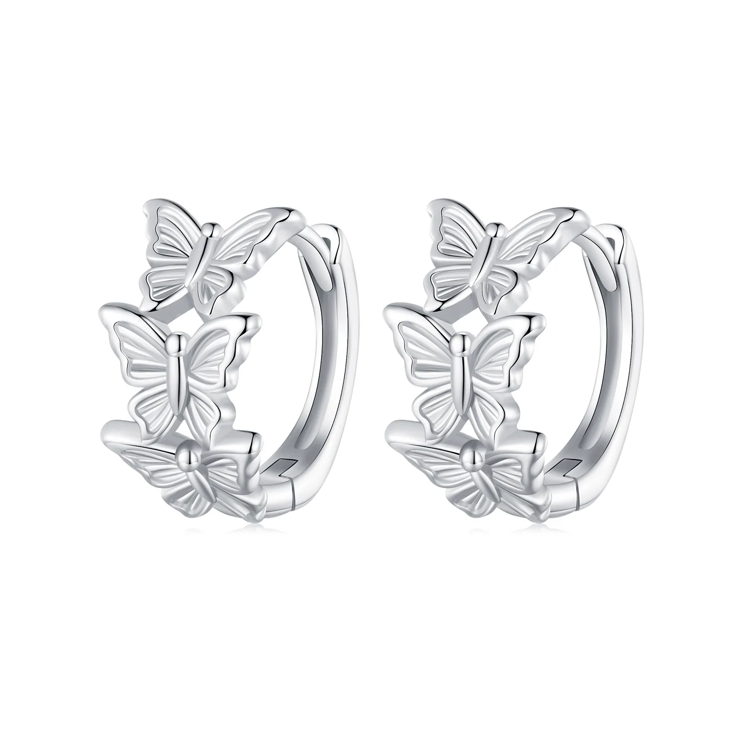 orecchini a cerchio con farfalla in stile pandora bse908