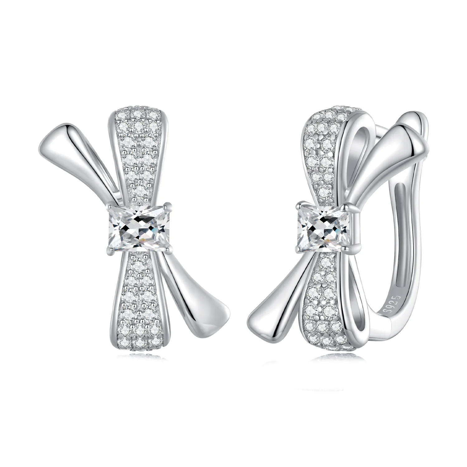 orecchini a cerchio con fiocco in stile pandora bse810
