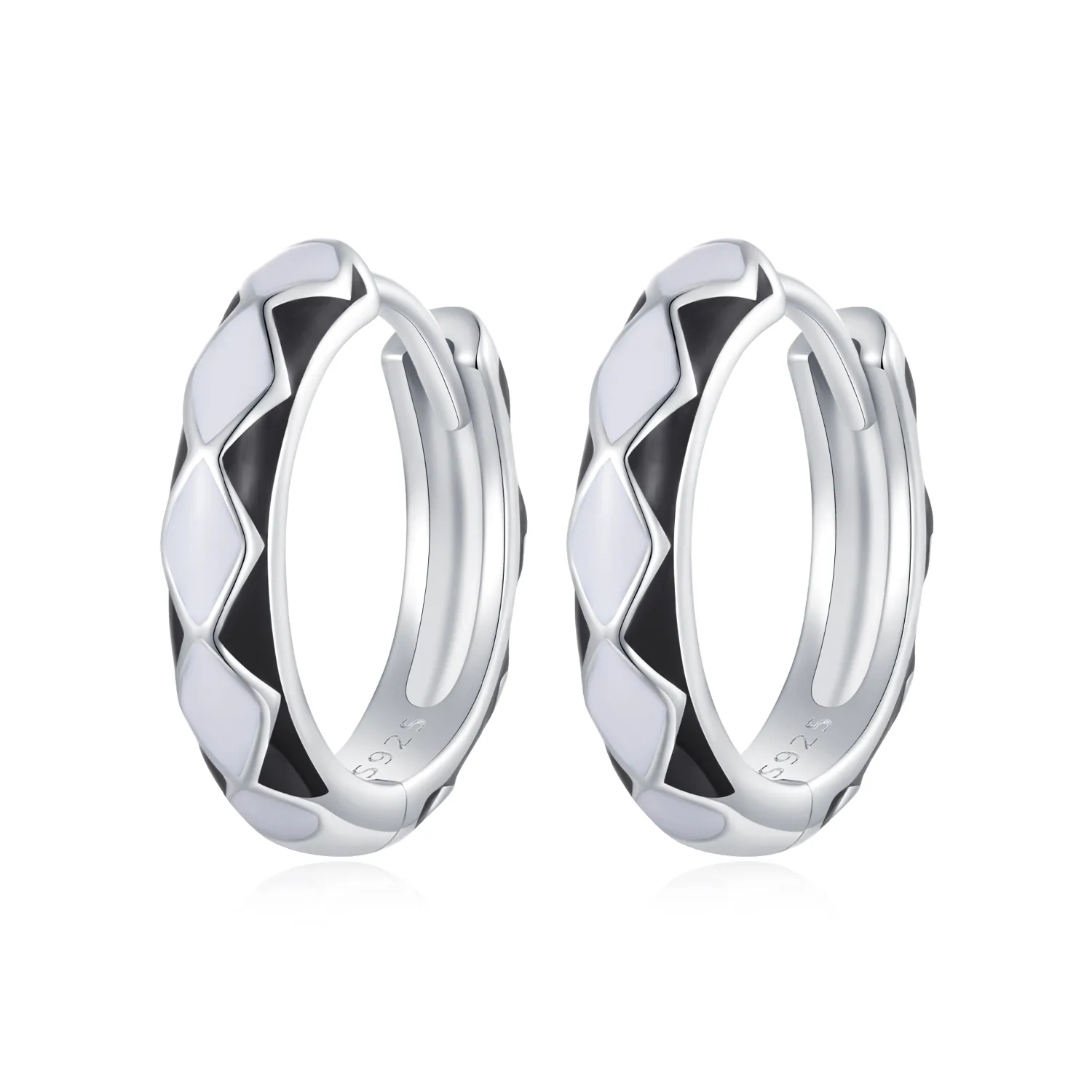 orecchini a cerchio con motivo a forma di amante stile pandora sce1611 bk