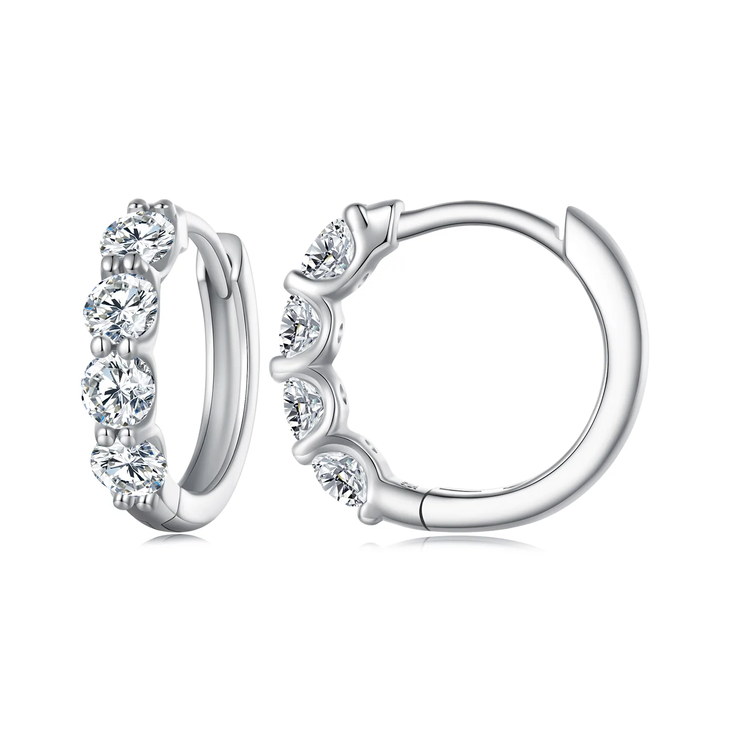 orecchini a cerchio in stile pandora con moissanite mse030
