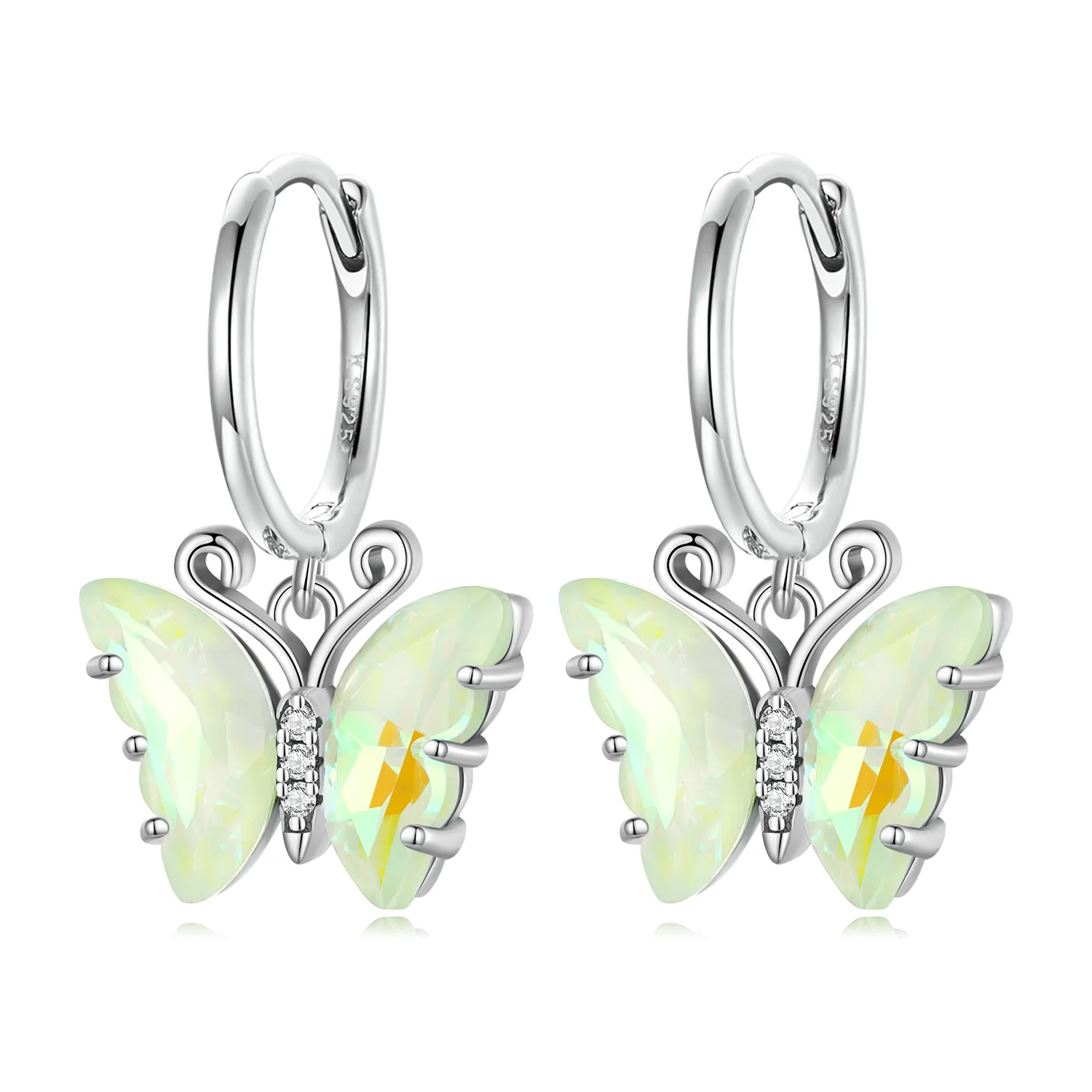 orecchini a cerchio stile pandora con farfalle sce1588 gn