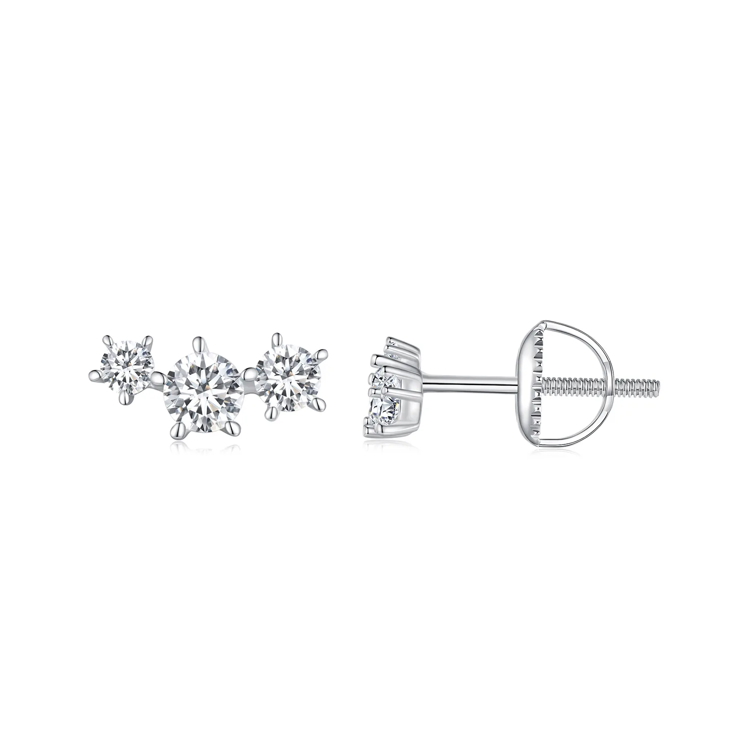 orecchini a perno in stile pandora con moissanite un certificato mse034