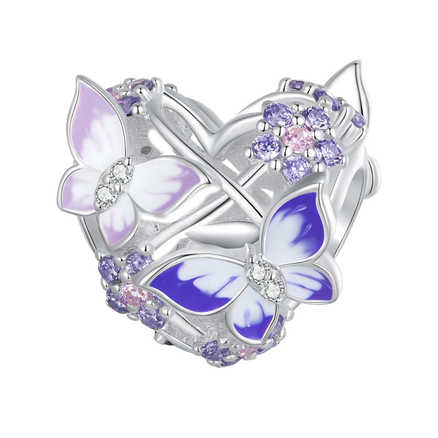 pandora stile ciondolo a forma di cuore a farfalla scc2464