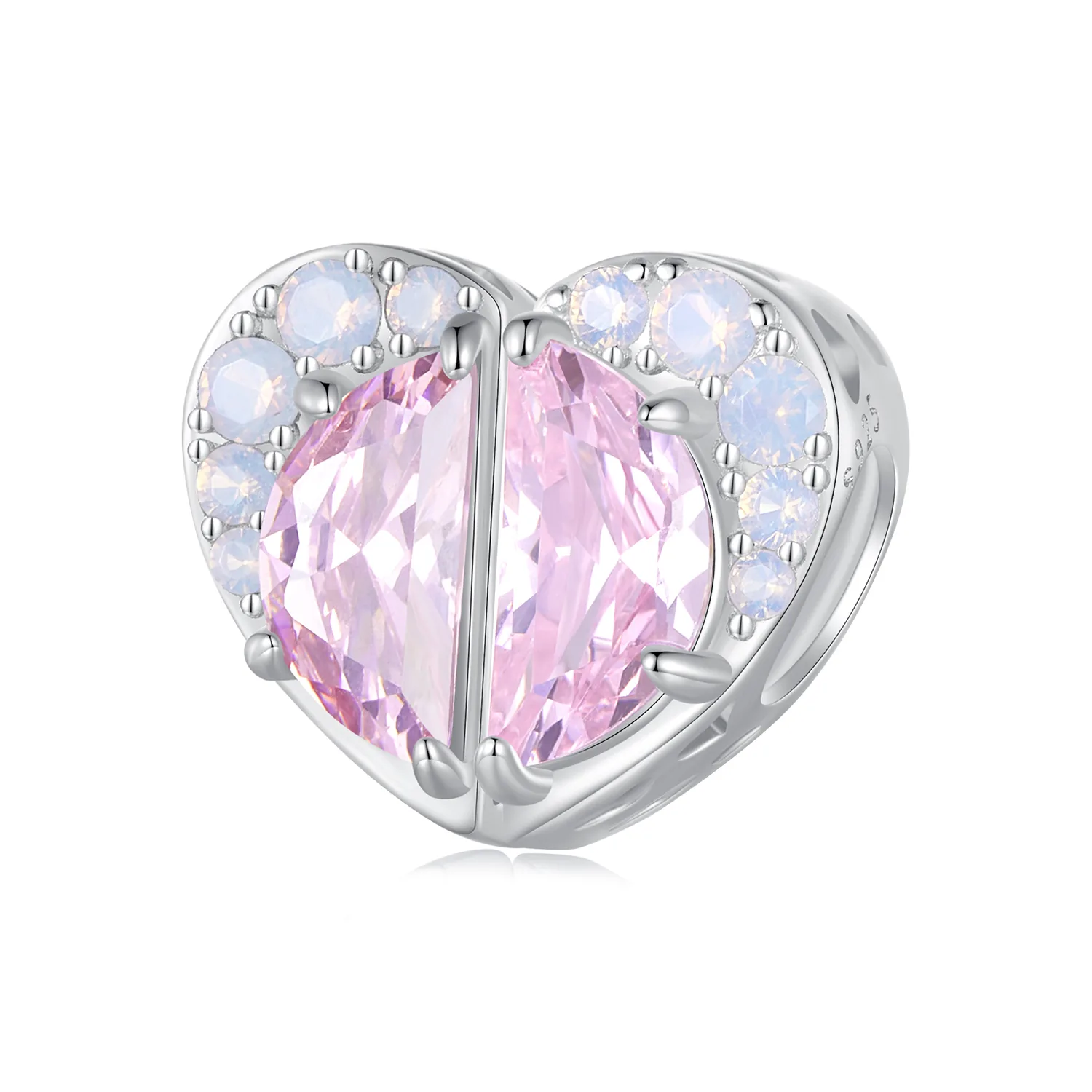 pandora stile ciondolo cuore rosa sorelle scc2641
