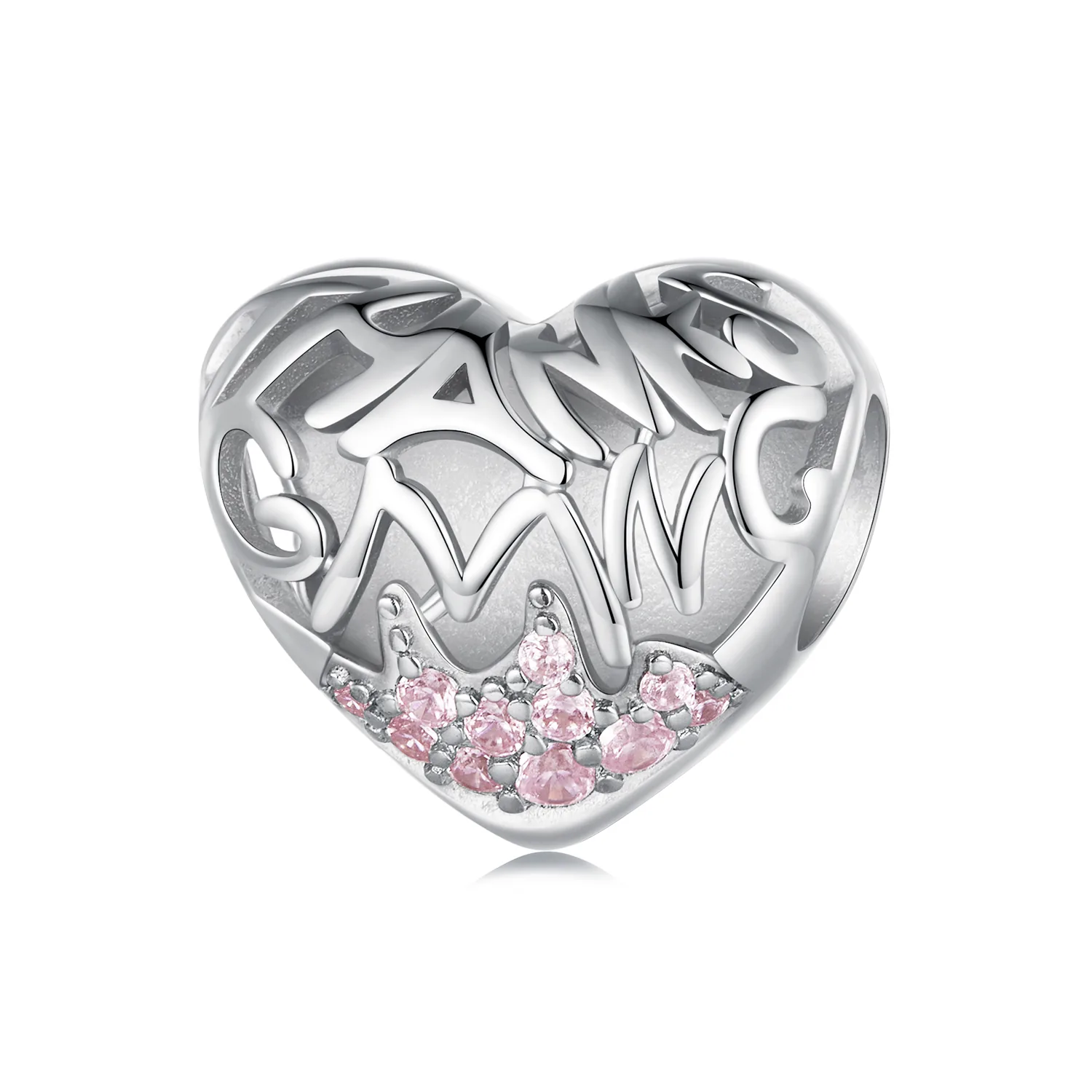 pandora style ciondolo cuore ringraziamento bsc923