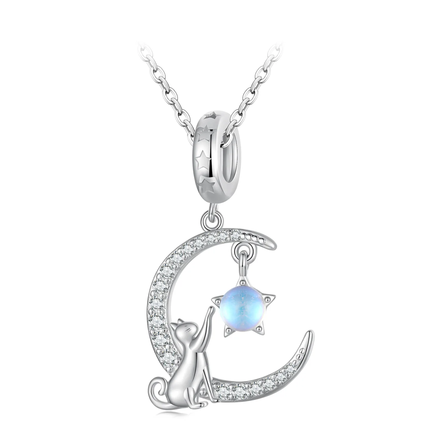 pendente luna gatto stile pandora bsc810