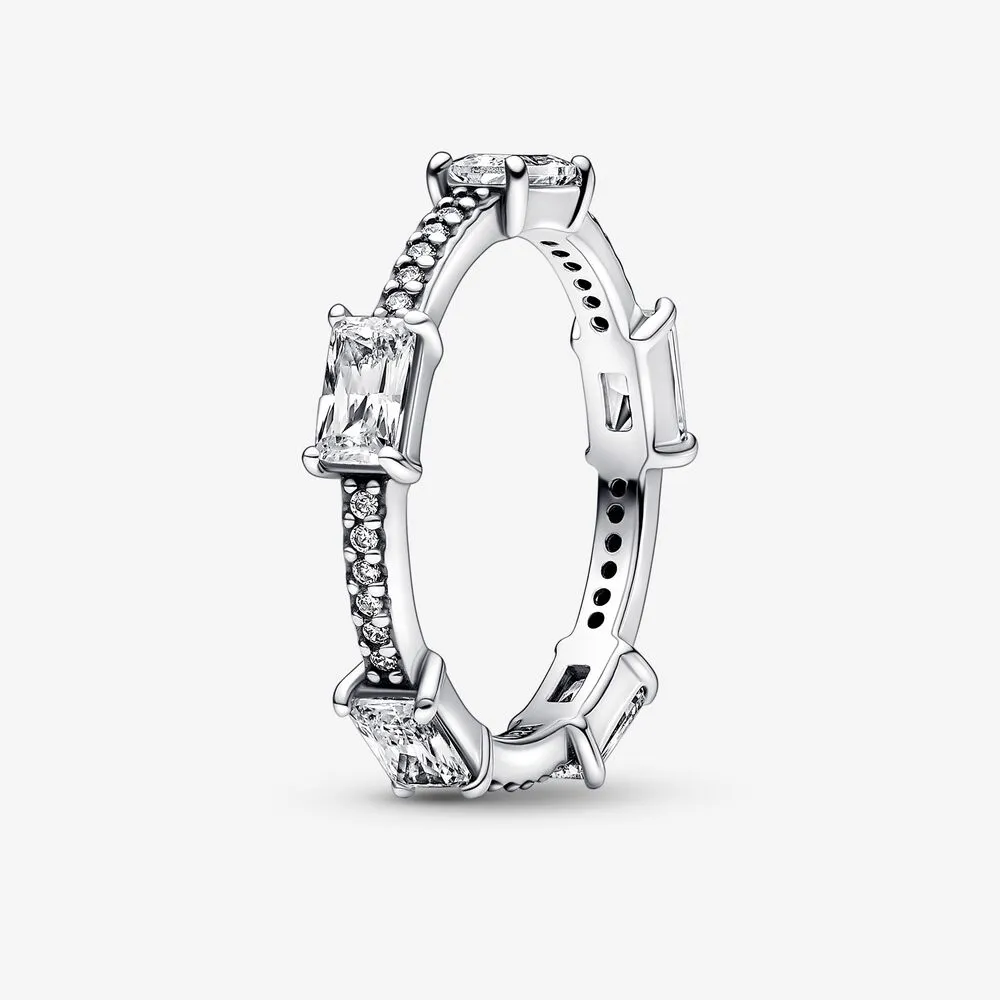anello con scintillante pavé a barre rettangolari 192397c01