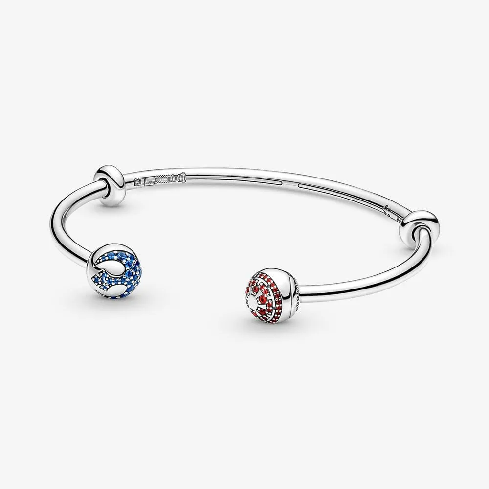 bracciale rigido aperto pandora moments star wars con logo del lato chiaro e oscuro 591139c01