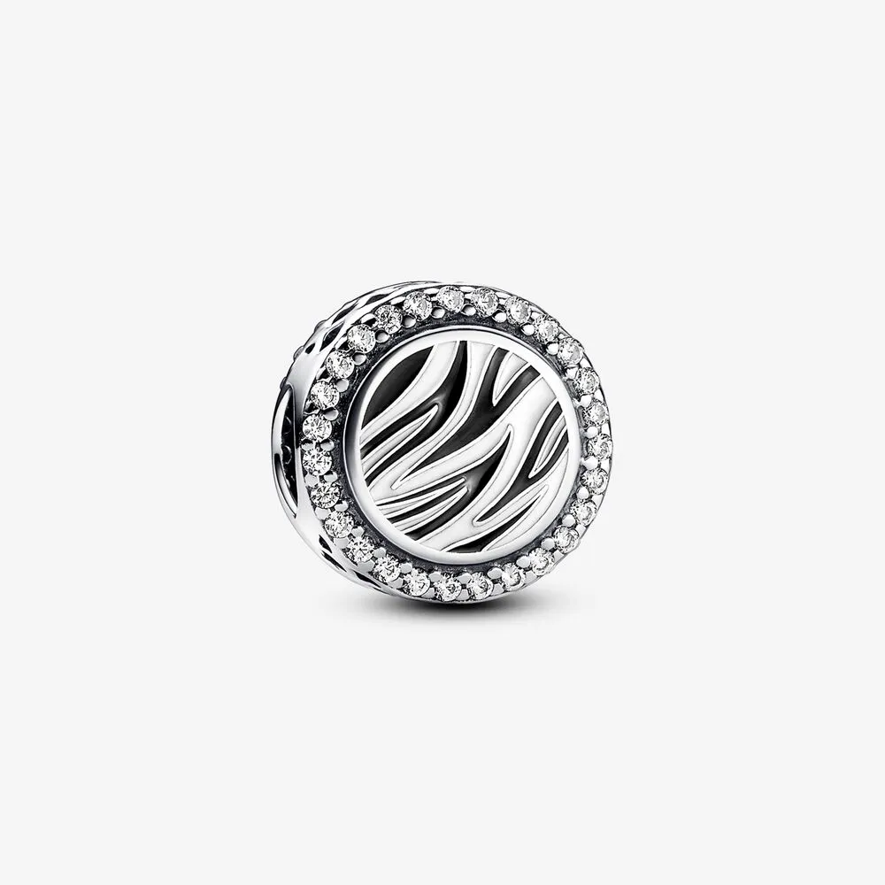 charm pandora in argento sterling con stampa zebrata 792016cz_e025