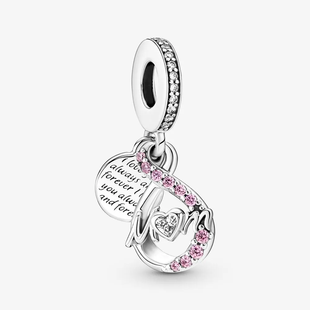 charm pendente pandora doppio mom infinity pavé 791468c01
