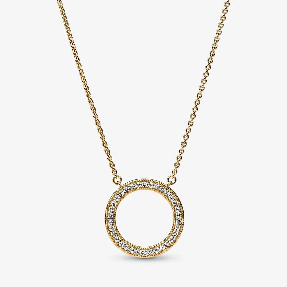 collana con pendente circolare pandora signature con pavé e cuori 362735c0145
