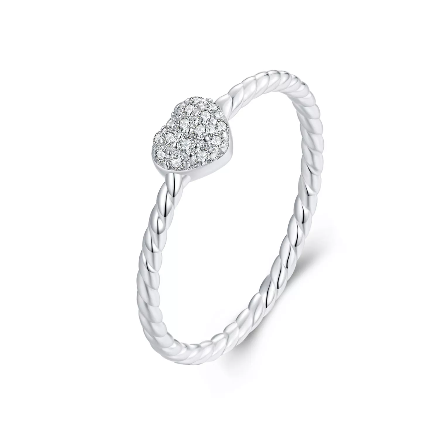 anello cuore brillante stile pandora bsr516