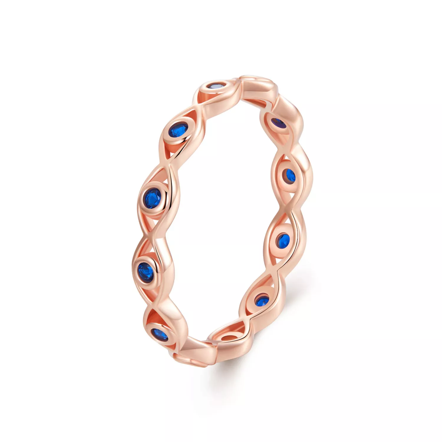 anello occhio del diavolo in oro rosa stile pandora bsr212c