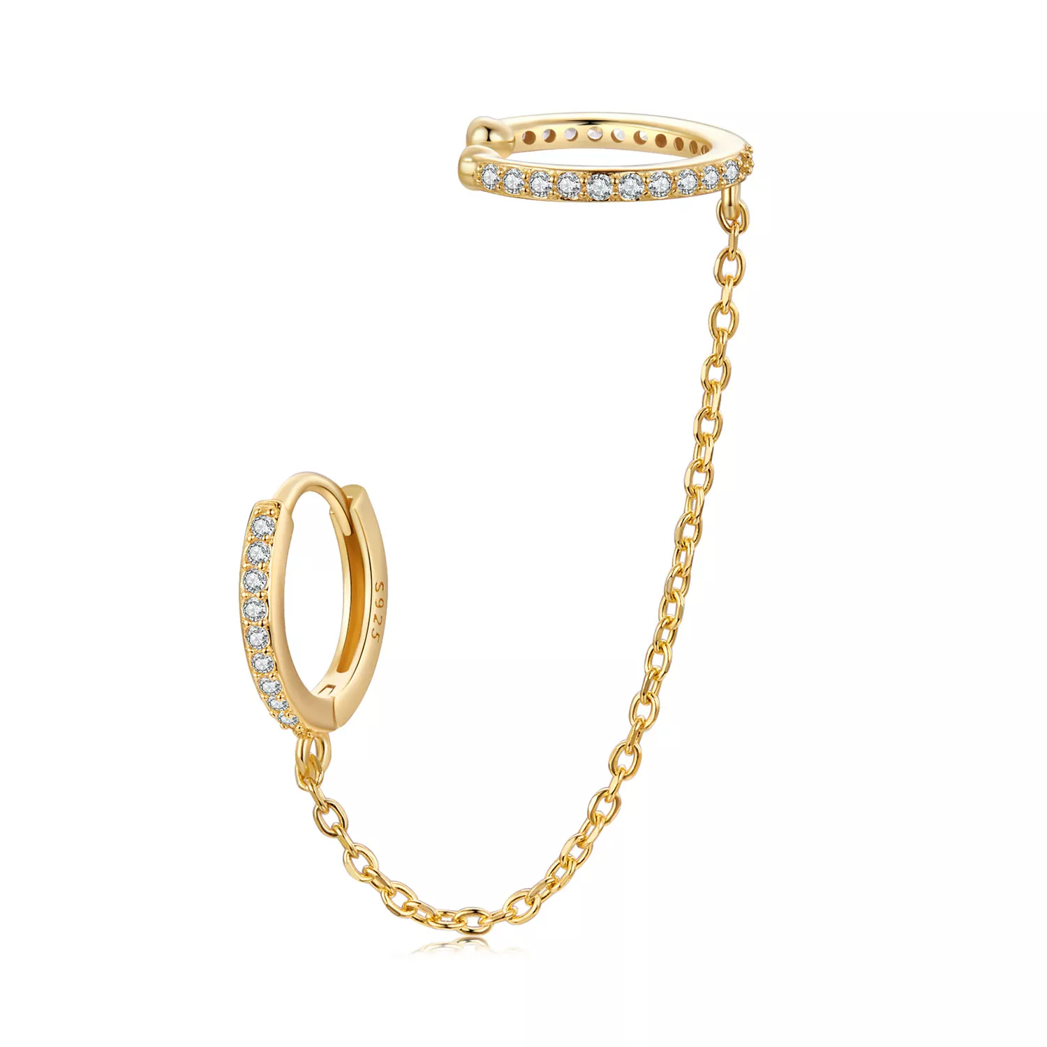 polsini per orecchie placcati in oro stile pandora sce1679b