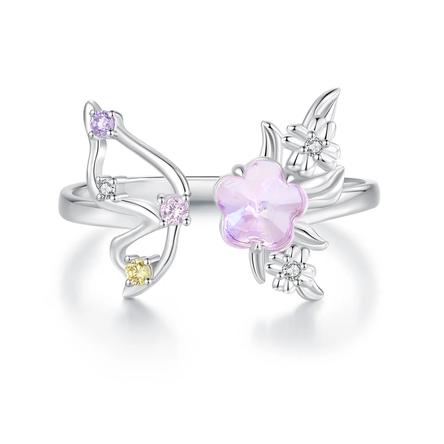 anello farfalla rosa stile pandora scr1011e