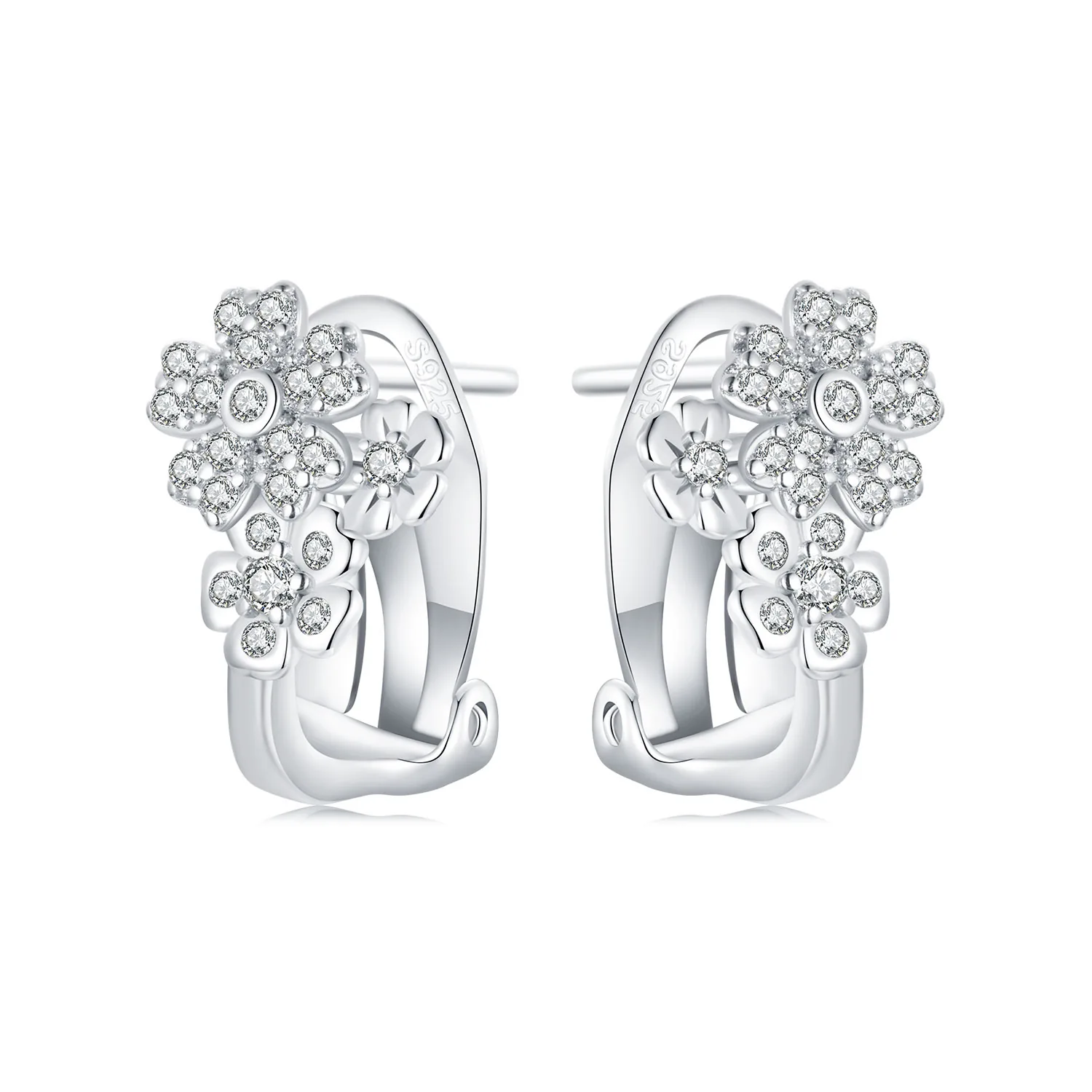 bottoni per orecchie a fiore piccolo stile pandora bse975