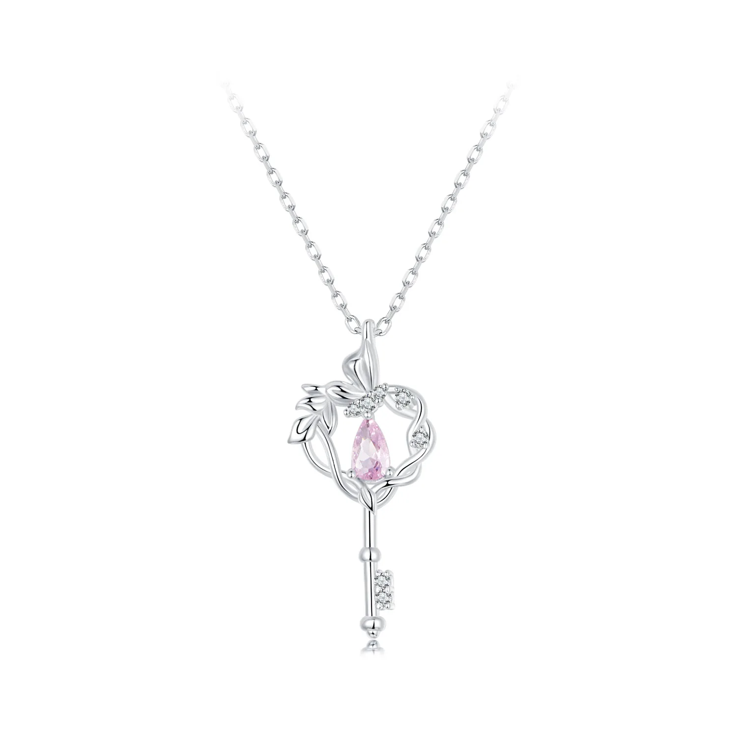 Collana da donna con fiocco di zirconia cubica, con cristalli