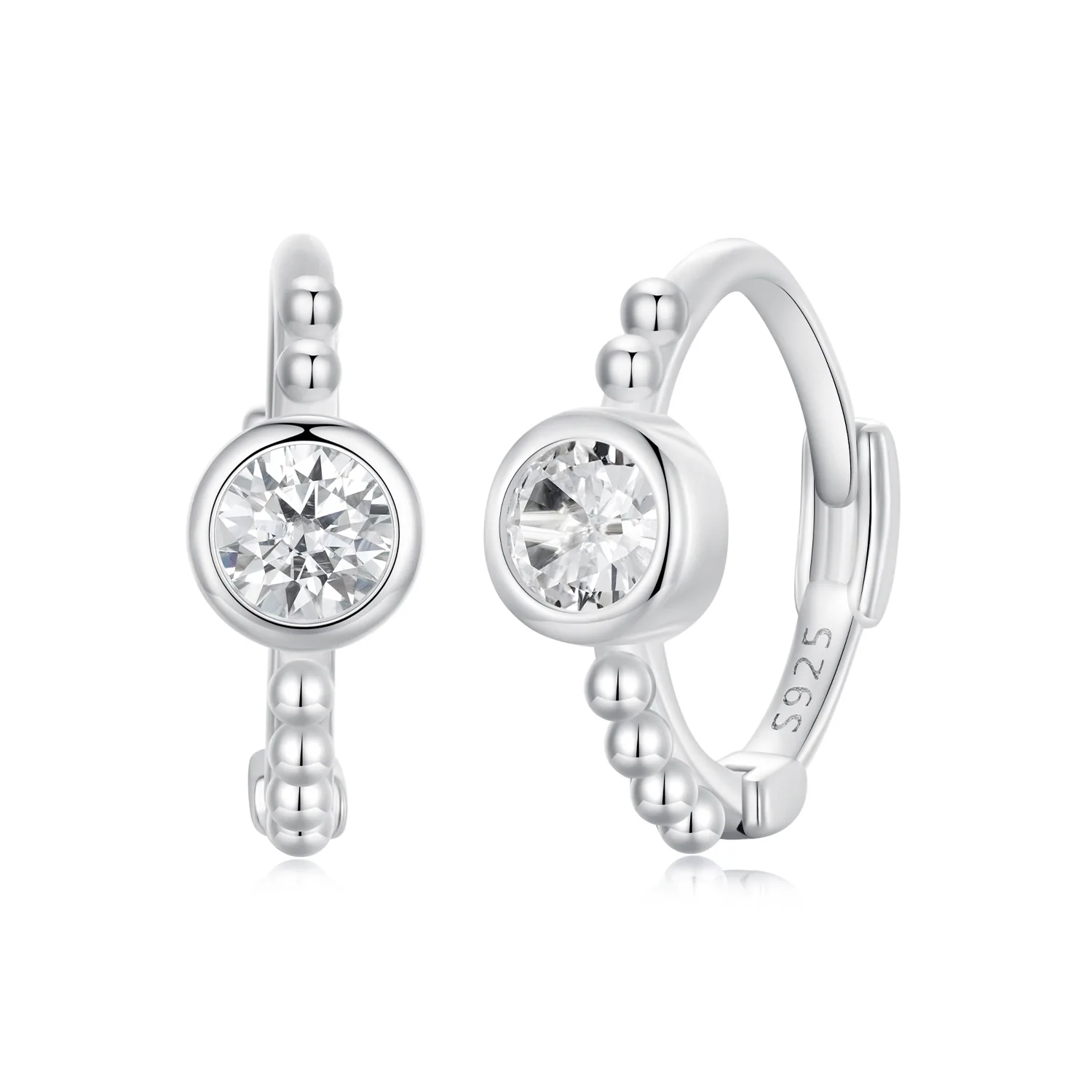 orecchini con perline semplici in argento sterling stile pandora sce1731