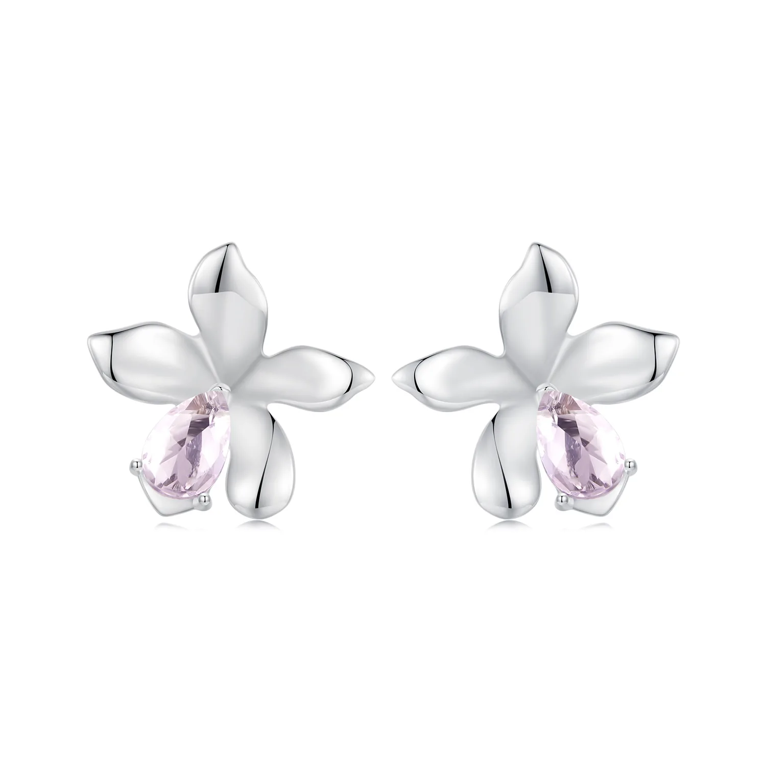 orecchini fiore rosa stile pandora sce1723