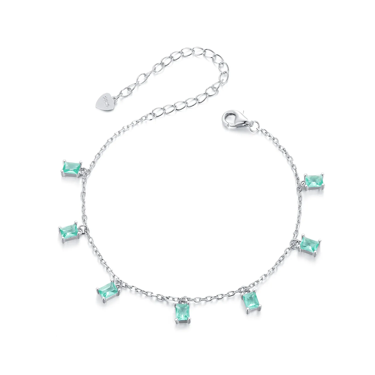 bracciale con nappe piccole verdi stile pandora bsb168