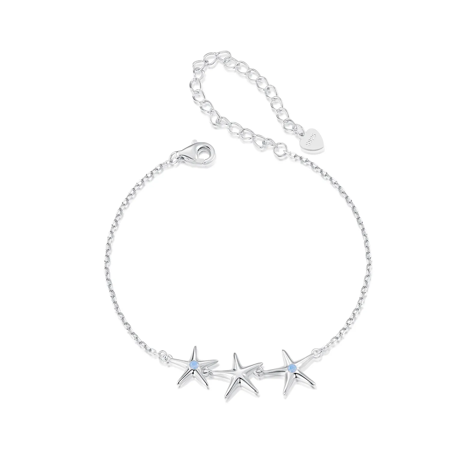 Orecchini pendenti a forma di stella marina in argento sterling