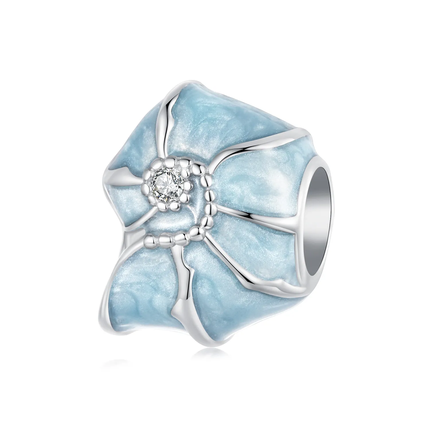 ciondolo conchiglia blu stile pandora bsc1018