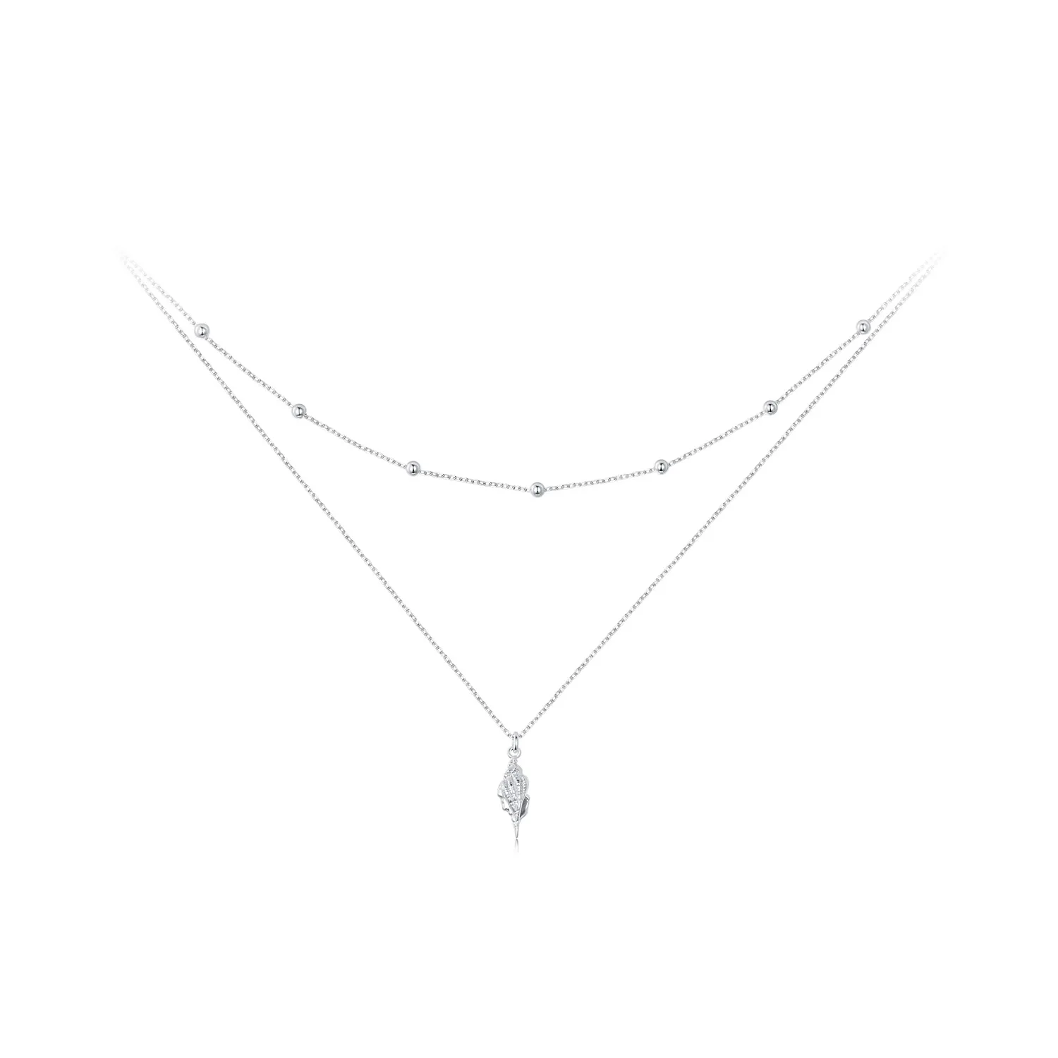 collana con chiglia stile pandora bsn387