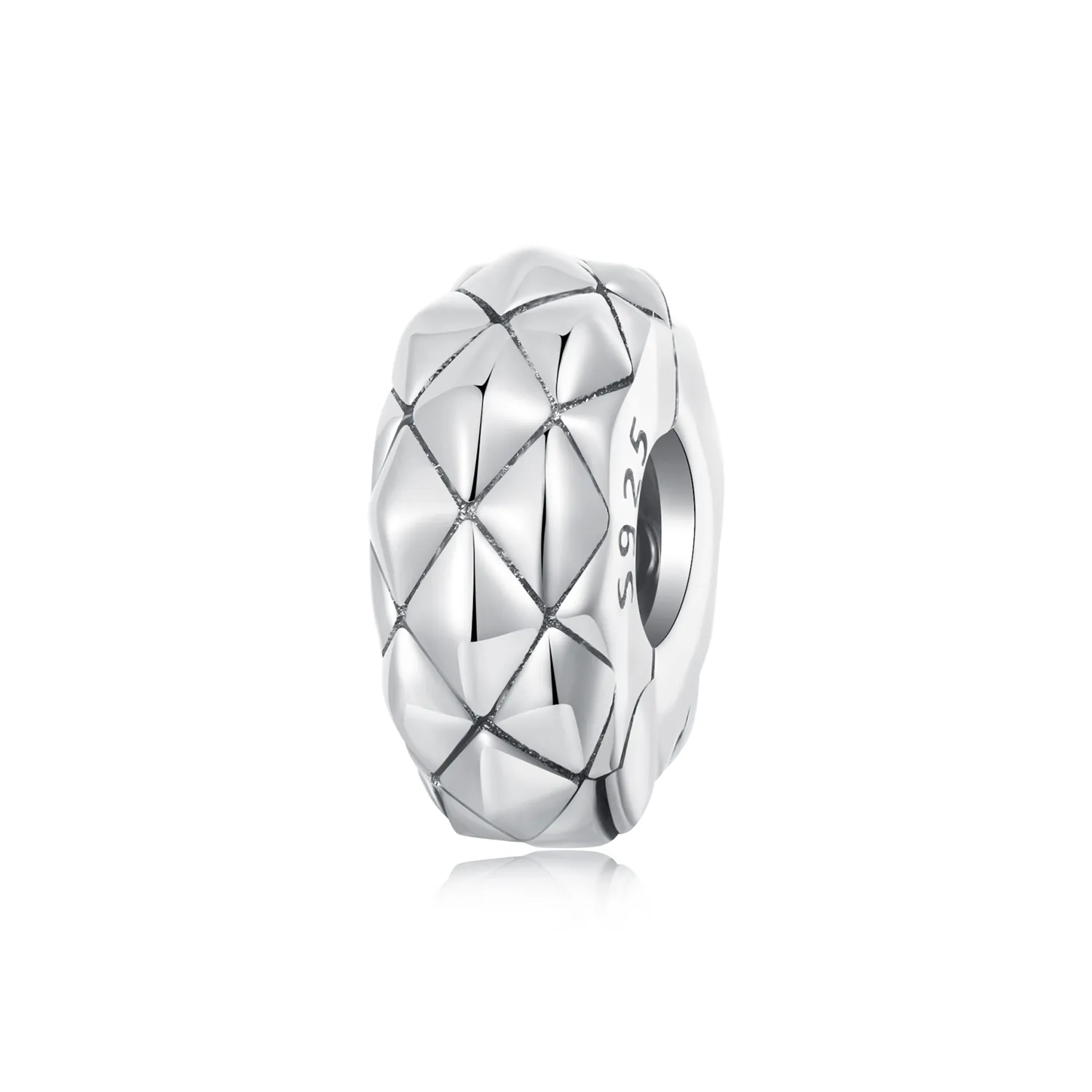 fibbia di posizionamento in silicone con motivo diamante stile pandora scc2817