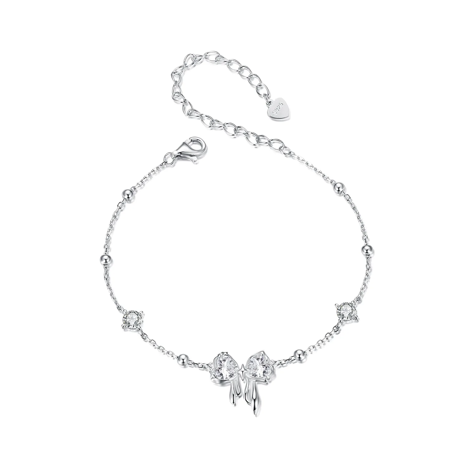 bracciale con fiocco scintillante stile pandora bsb188