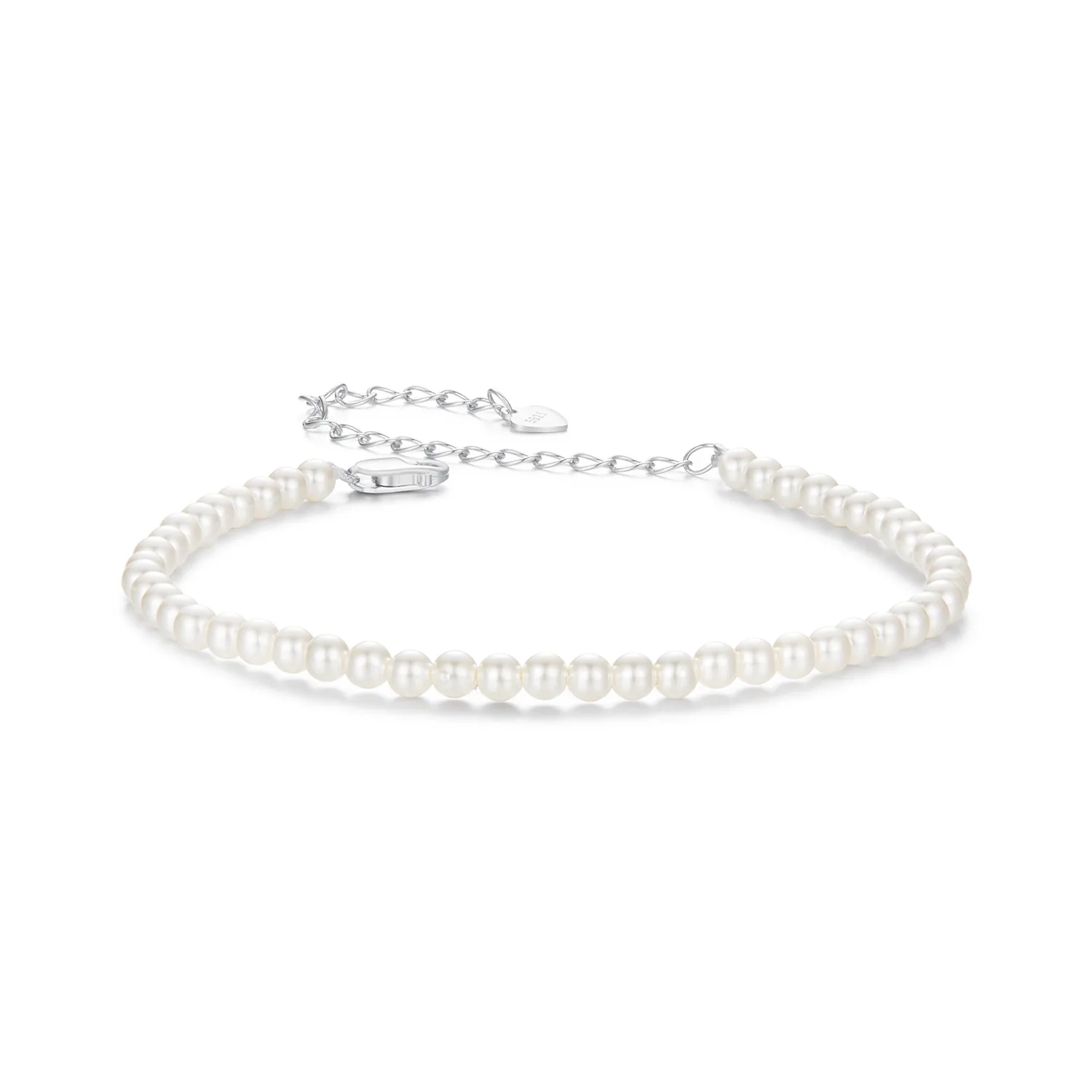 bracciale in perle bianche australiane stile pandora scb280