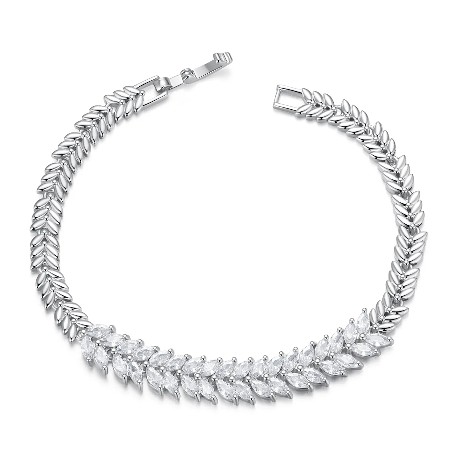 bracciale pandora style sparkling leaf yib067 a