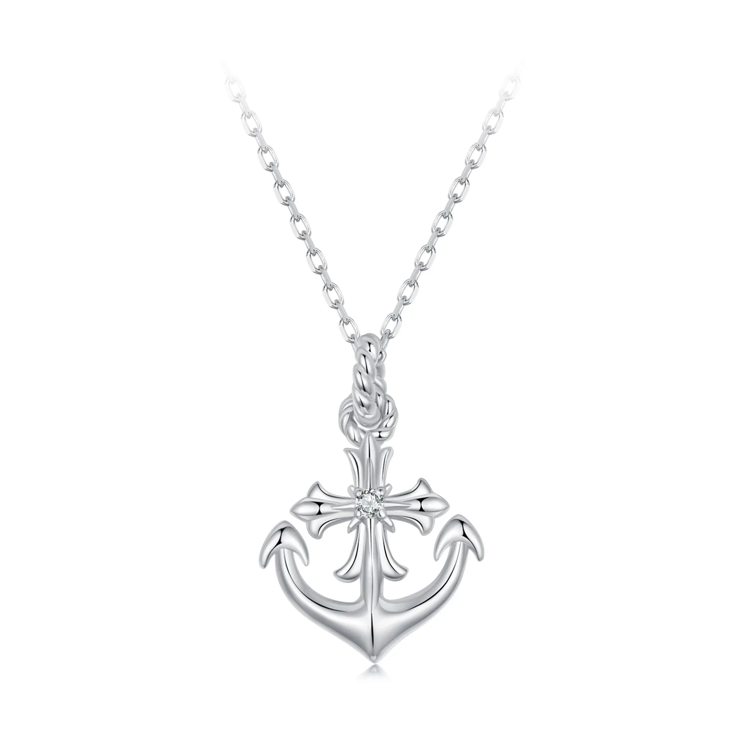collana con ancora in stile pandora bsn393