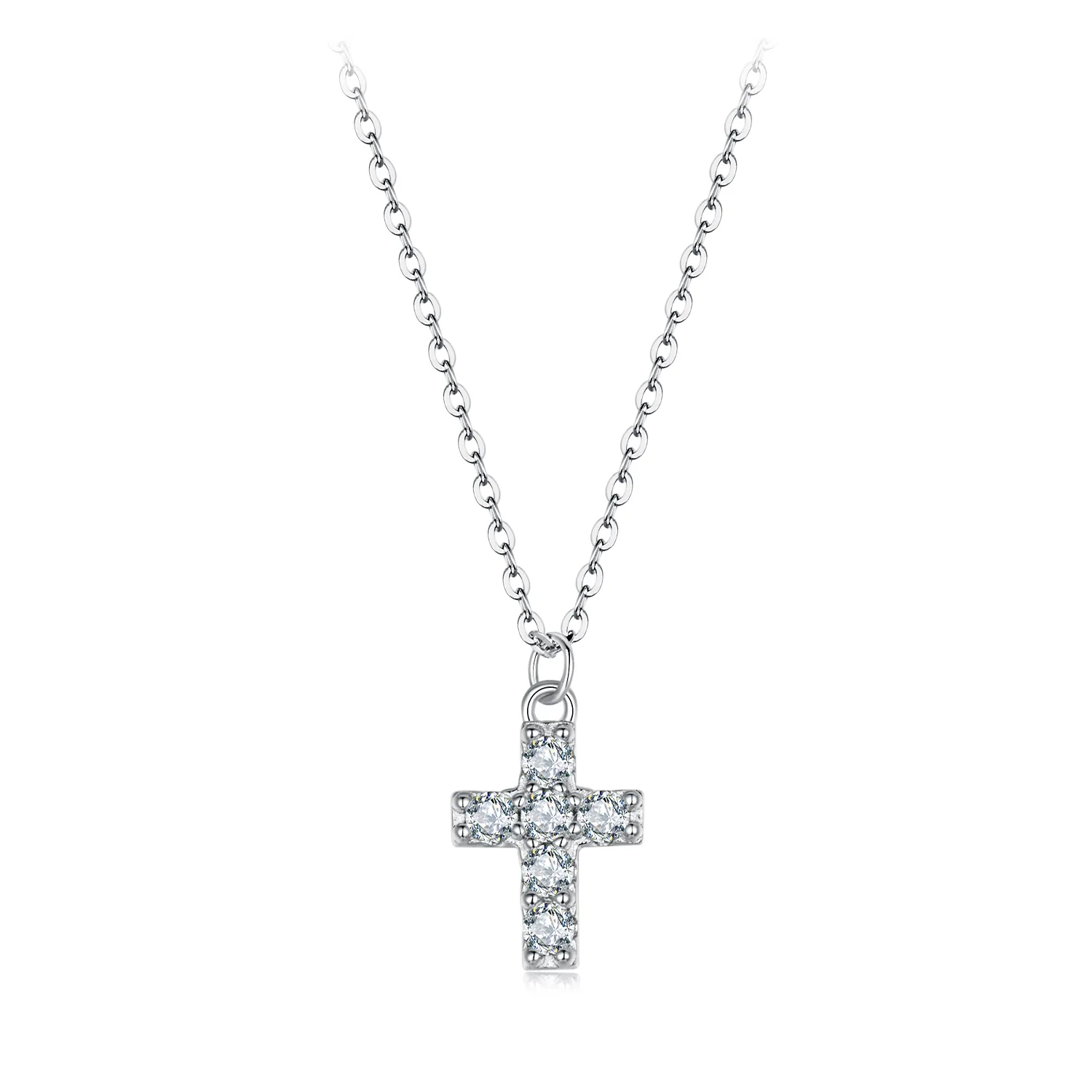 collana con croce stile pandora con un certificato msn039