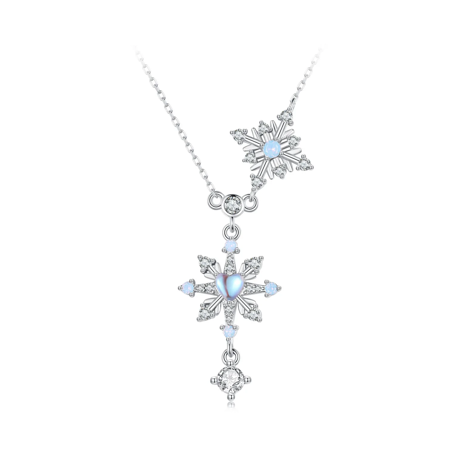 collana con fiocco di neve in stile pandora bsn364