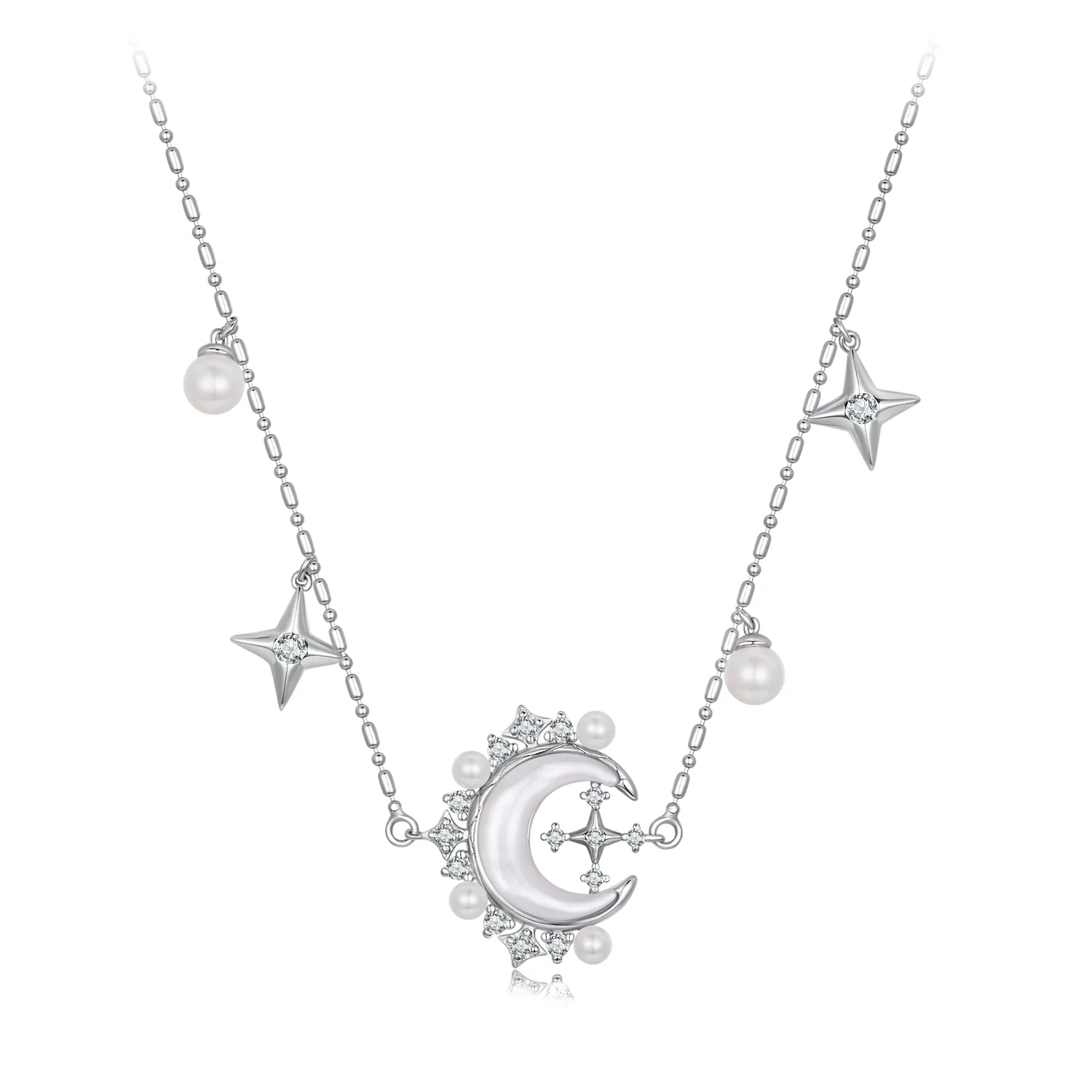 collana con mezzaluna in stile pandora yin115