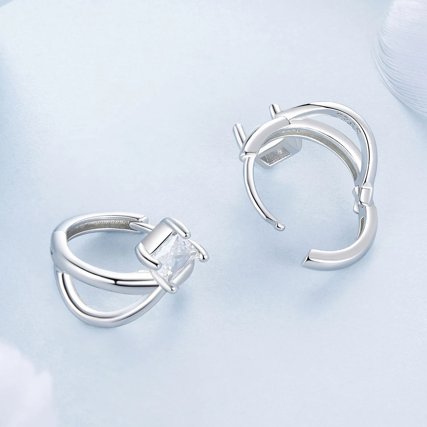 Traveller Orecchini A Clip Placcati Platino – 138010 – Con Cristalli Cecki – Gioielli Di Moda Comfortevoli E Lucidati A Mano - 2