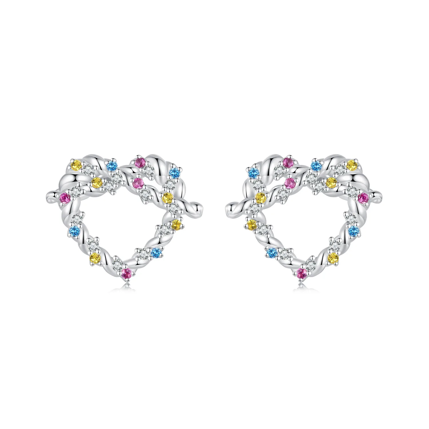 orecchini a forma di cuore stile pandora sce1776