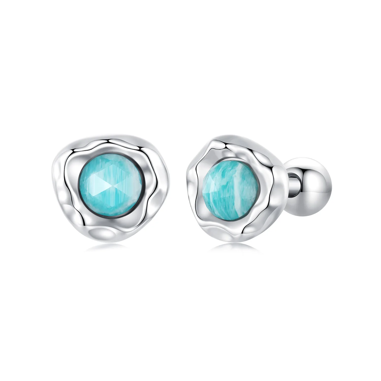 orecchini in amazzonite stile pandora bse1056